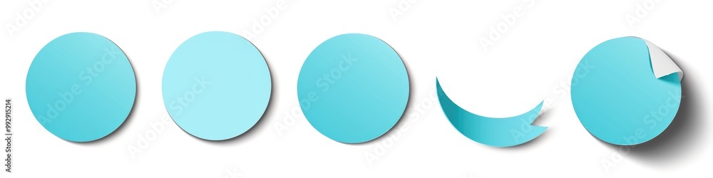 Note Pad Isolated. New Blue Round Sticker Banners for Circles and Notes Note Pad Isolated. New Blue Round Sticker Banners for Circles and Notes