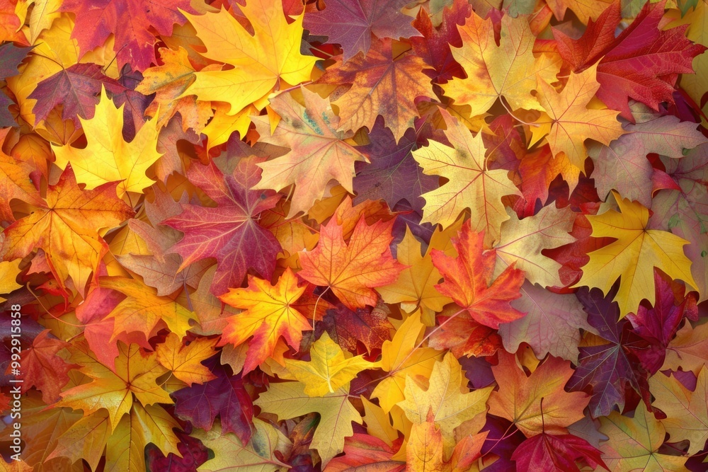 October Leaves - Colorful Autumn Foliage Background with Maple Trees October Leaves - Colorful Autumn Foliage Background with Maple Trees