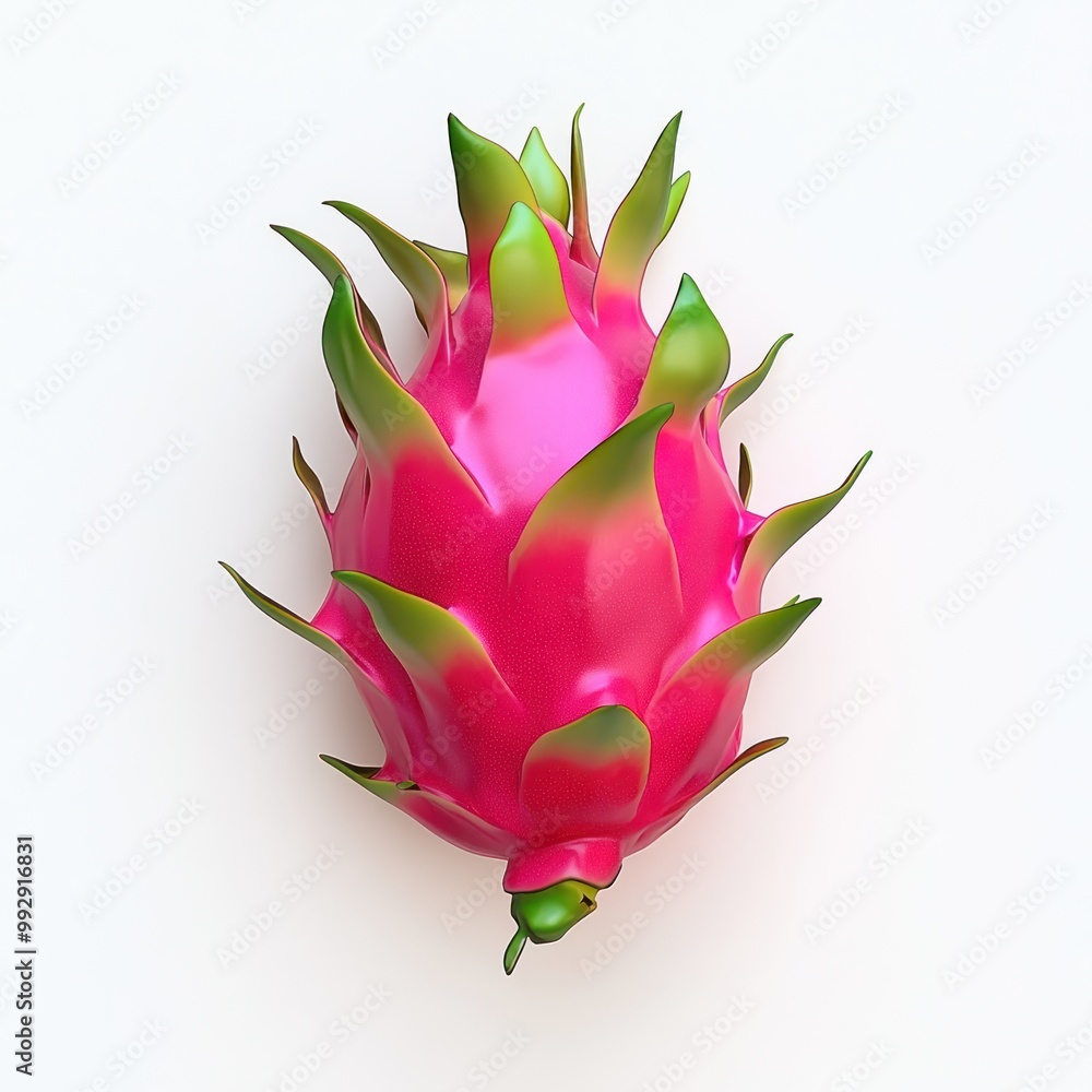 A vibrant dragon fruit with a unique spiky exterior, showcasing its exotic appearance. A vibrant dragon fruit with a unique spiky exterior, showcasing its exotic appearance.
