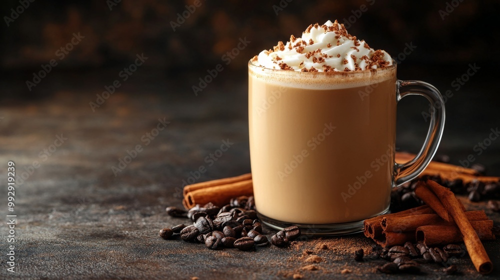 chai latte presented on dark surface. studio lighting. product photography. chai latte presented on dark surface. studio lighting. product photography.