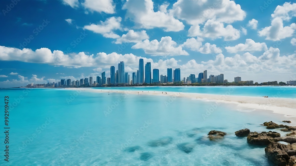 Naklejka premium ocean and perfect sky