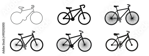 bicycle silhouette icon vector illustration on white background.