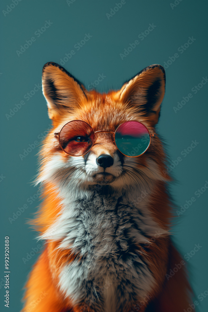 A cool fox with sunglasses A cool fox with sunglasses