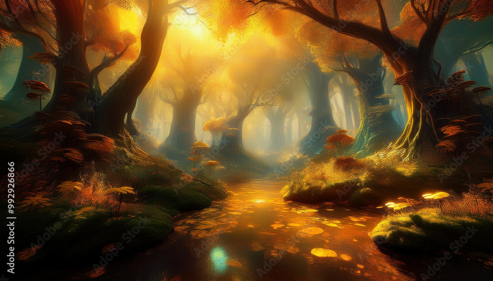 Fototapeta premium Mysterious and lonely fairy tale background