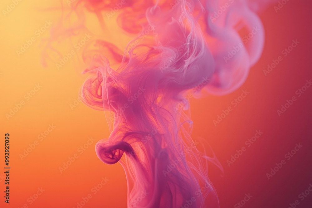 Abstract Swirling Pink and Orange Ink in Water Abstract Swirling Pink and Orange Ink in Water