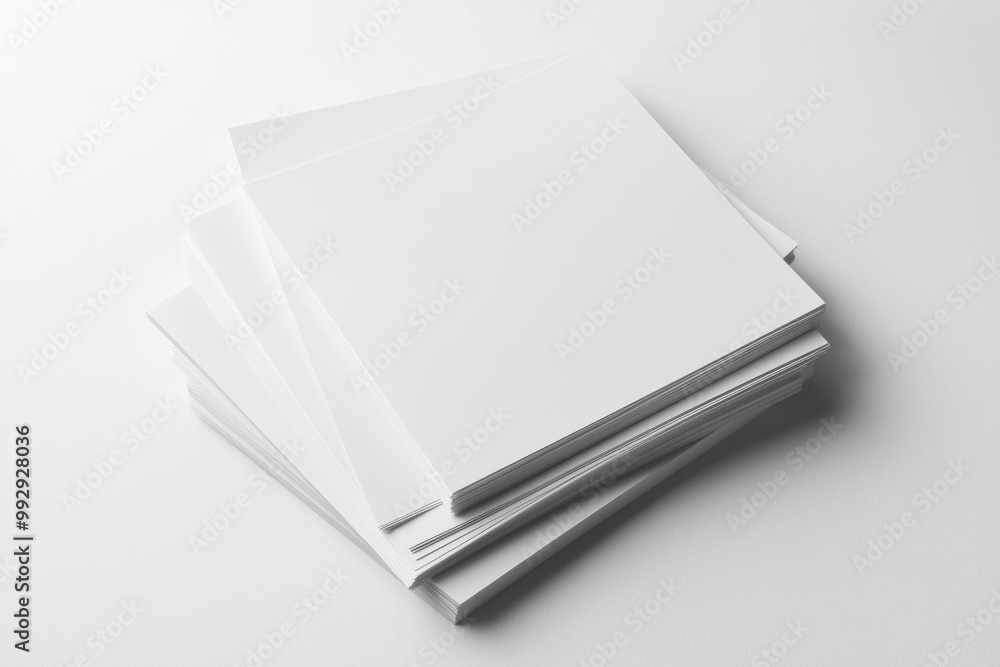 Blank A4 Stacked Paper Mockup isolated created with Generative AI Blank A4 Stacked Paper Mockup isolated created with Generative AI