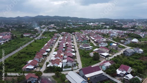 Aerial view of subsidized housing development in South Kalimantan photo