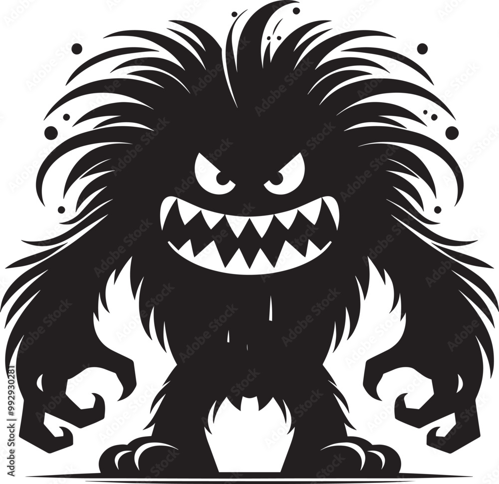 Scary Monster silhouette vector illustration isolated on a white background Scary Monster silhouette vector illustration isolated on a white background