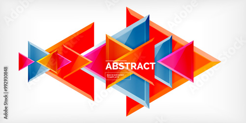 Triangle glass shapes geometric abstract background. Vector Illustration For Wallpaper, Banner, Background, Card, Book Illustration, landing page