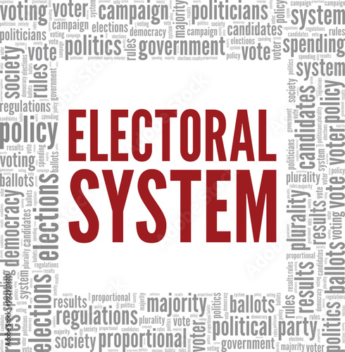 Electoral System word cloud conceptual design isolated on white background.