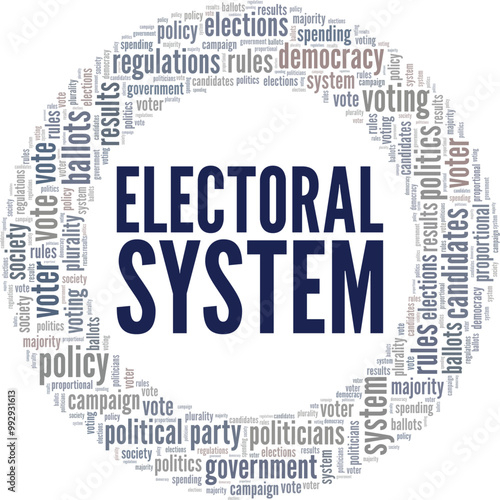 Electoral System word cloud conceptual design isolated on white background.