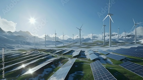 wind turbines in the mountains