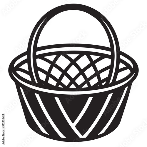 Basket icon silhouette vector on a white background