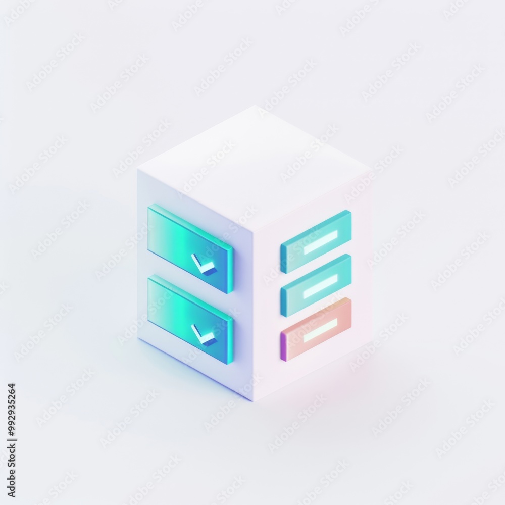 Server in 3D style on a white background
Server in 3D style on a white background