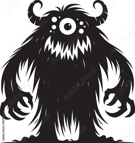 Wallpaper Mural Scary Monster silhouette vector illustration isolated on a white background Torontodigital.ca