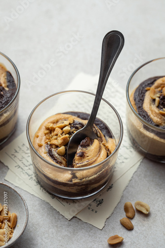 mousse au chocolat et cacahuète fait maison