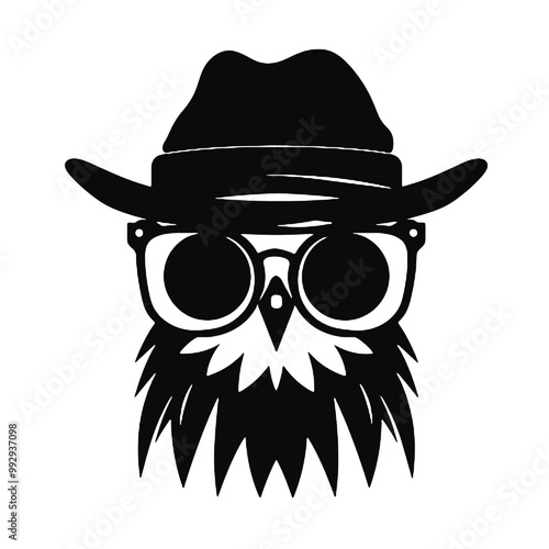 Owl Cartoon Mascot Character Wearing a Hat