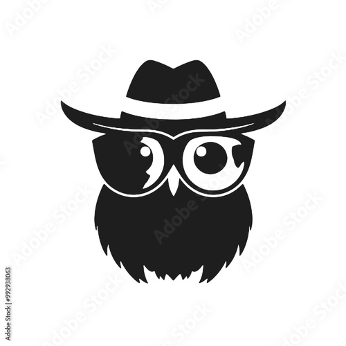 Owl Cartoon Mascot Character Wearing a Hat