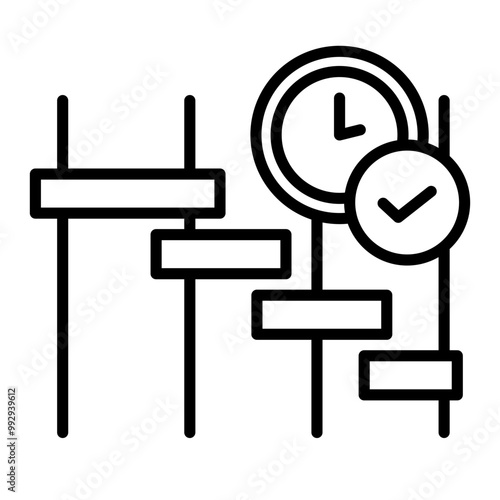 On time gantt chart icon.