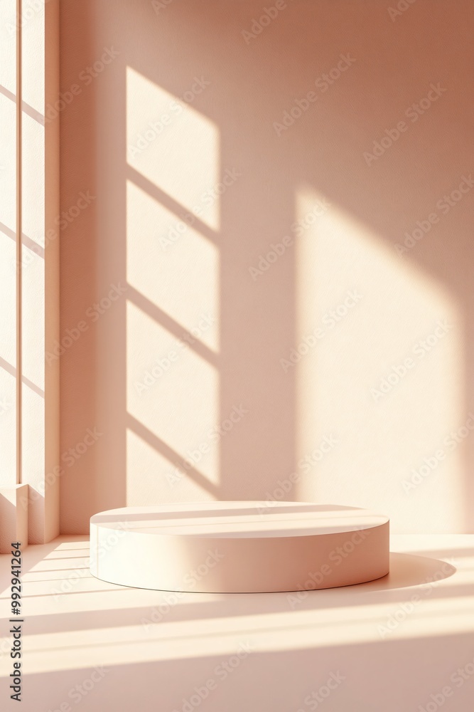 Minimalist Podium in Soft Pastel Tones with Ambient Light Minimalist Podium in Soft Pastel Tones with Ambient Light