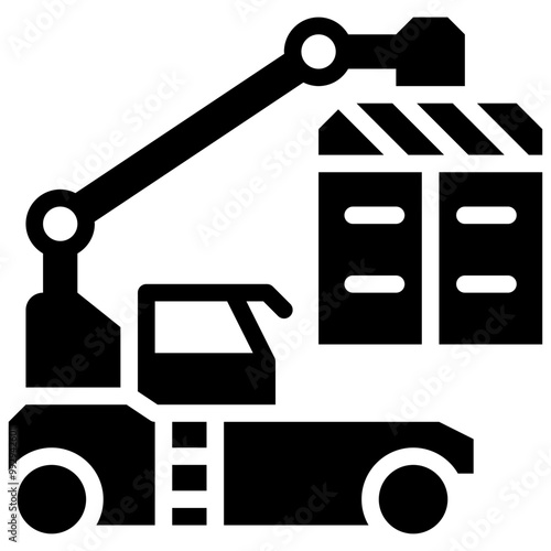 reach stacker container solid icon