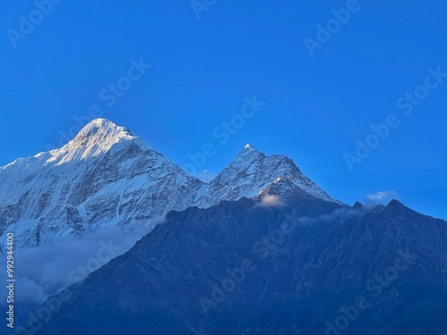 snow covered mountains