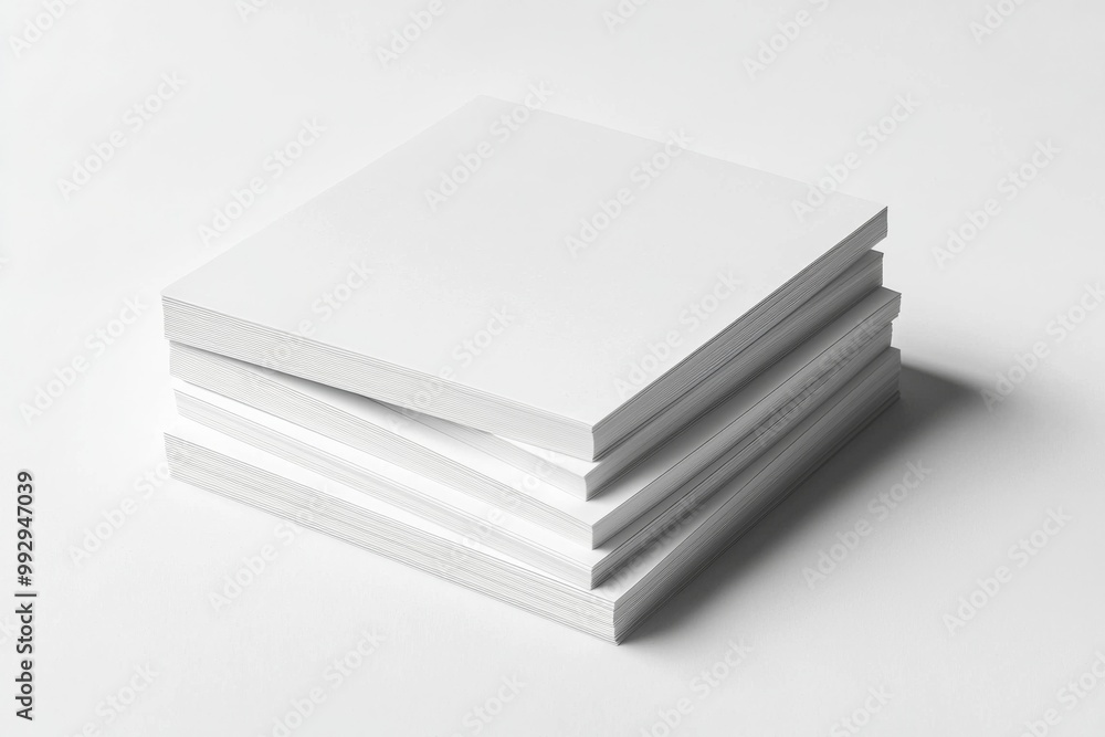Blank A4 Stacked Paper Mockup isolated created with Generative AI Blank A4 Stacked Paper Mockup isolated created with Generative AI