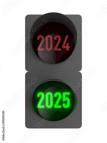 2025 new year. Traffic ligh...