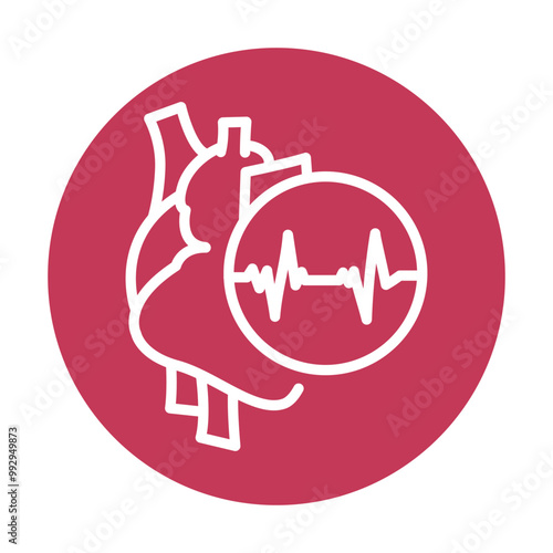 Bradycardia black line icon.