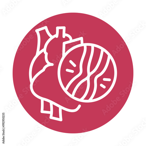 Myocardiopathy black line icon.