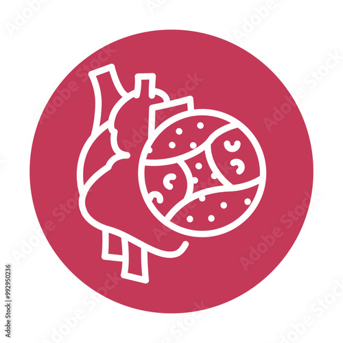 Infarct black line icon.