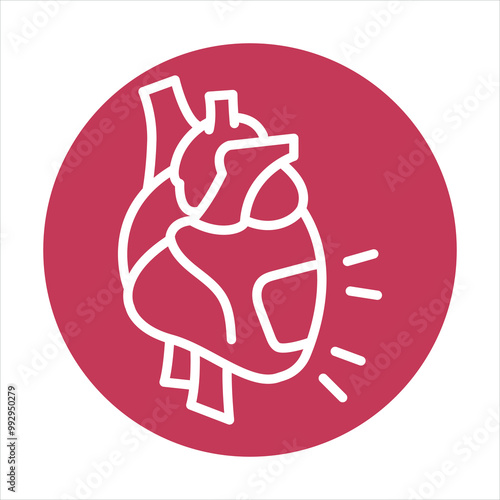 Heart failure line black icon. Signs for web page