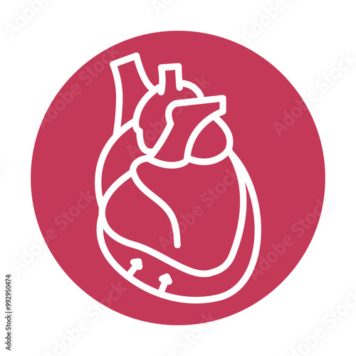Endocarditis black line icon.