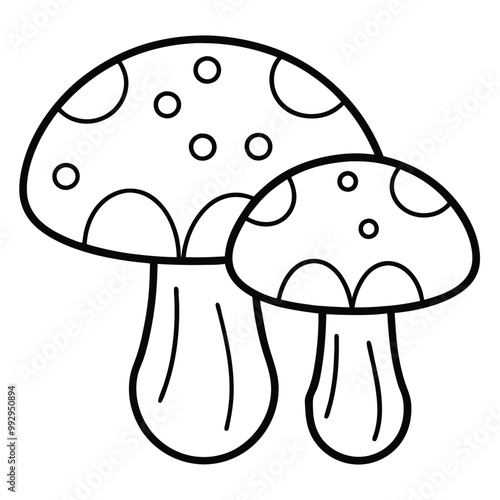 Porcini mushrooms vector. Hand-drawn Porcini mushrooms vector illustration.