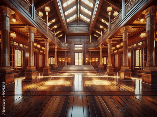 A peaceful and shady temple hall