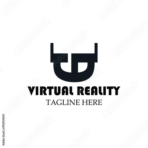 vector design elements for your company logo, virtual reality monogram logo. modern logo design, business corporate template. virtual reality icon.
