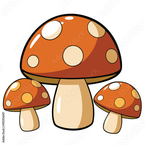 Porcini mushrooms vector. Hand-drawn Porcini mushrooms vector illustration.