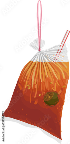  Ice Teh O Limau Ikat Tepi Vector Hand Drawn Illustration photo