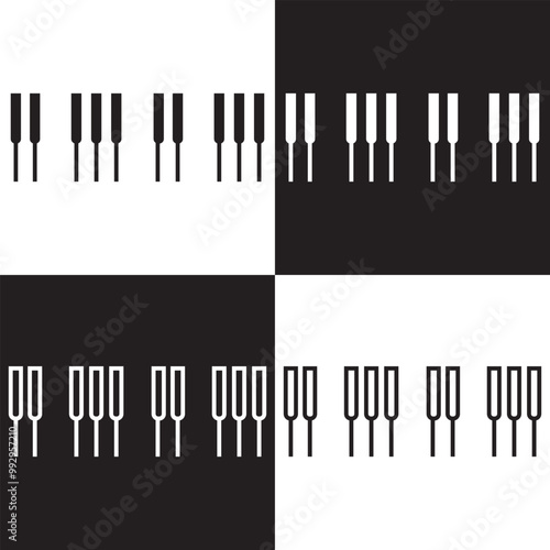 piano keys Isolated on white and black background. Vector illustration EPS 10