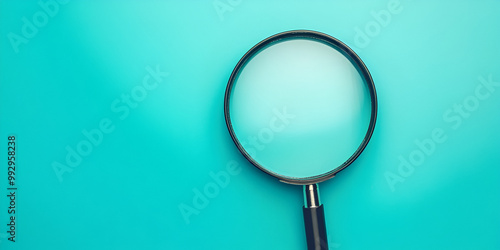 Wallpaper Mural Magnifying Glass on Teal Background Torontodigital.ca