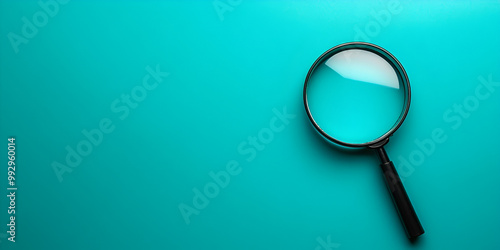 Wallpaper Mural Magnifying Glass on Teal Background Torontodigital.ca