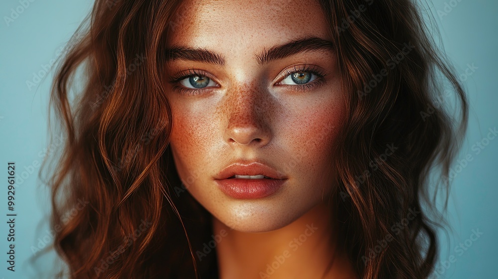 Beautiful woman with brown hair exudes elegances and beauty Beautiful woman with brown hair exudes elegances and beauty