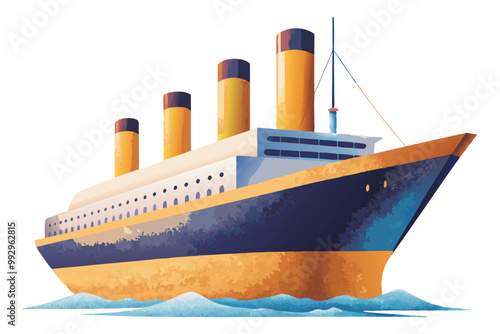 Titanic vector image, isolated on white background
