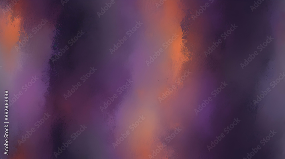 Obraz premium Gradient transition from deep neon rust brown to intense purple, accented by a glow of light and a rough, grainy texture. 