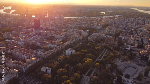 High angle view of Belgrade, capital of Serbia.