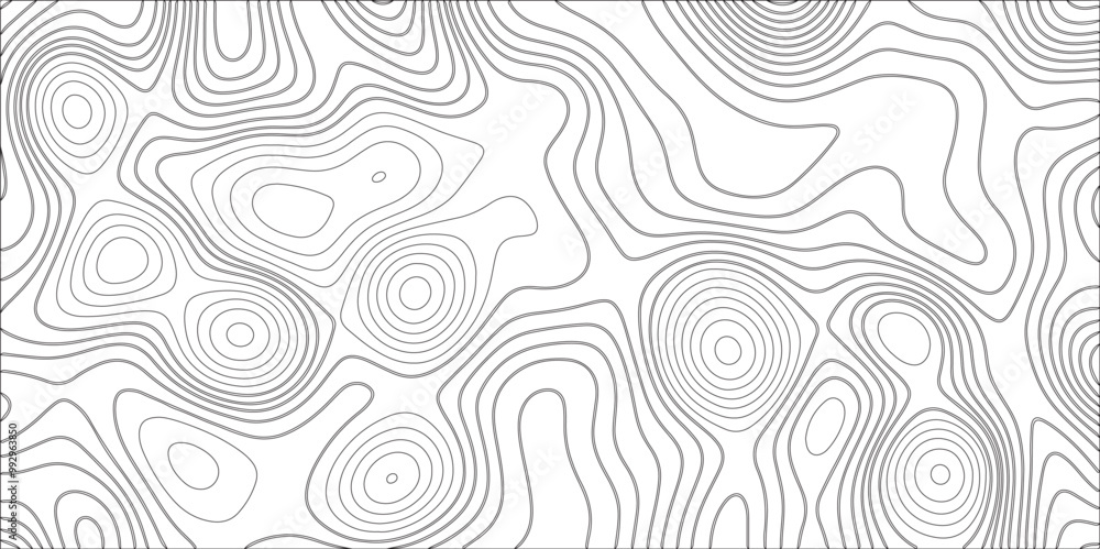 Ocean topographic line map with curvy wave isolines vector illustration. Abstract topographic contours map background, Vector contour topographic map. Cartography texture abstract banner use.
Ocean topographic line map with curvy wave isolines vector illustration. Abstract topographic contours map background, Vector contour topographic map. Cartography texture abstract banner use.