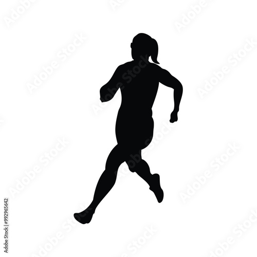 woman running silhouette