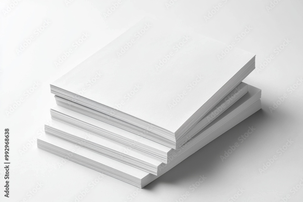 Blank A4 Stacked Paper Mockup isolated created with Generative AI Blank A4 Stacked Paper Mockup isolated created with Generative AI
