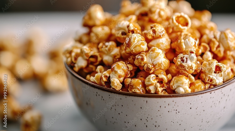 Bowl of caramel popcorn, perfect for snacking. This photo is ideal for food blogs, magazines, and advertising, showcasing delicious and tempting treats. Bowl of caramel popcorn, perfect for snacking. This photo is ideal for food blogs, magazines, and advertising, showcasing delicious and tempting treats.