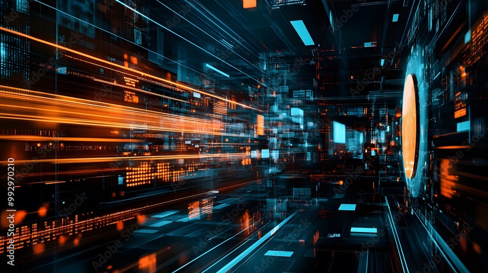 Fototapeta premium abstract futuristic data computer technology business background.